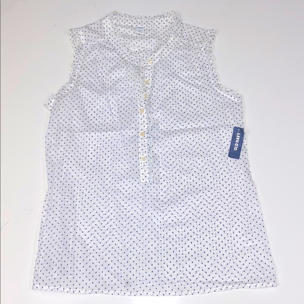 Old Navy! NWT! Blue & White Polka Dot shirt